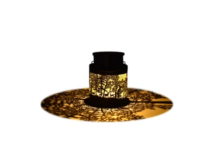 Set - Panneau solaire avec lanterne "La Forêt" ronde mini
